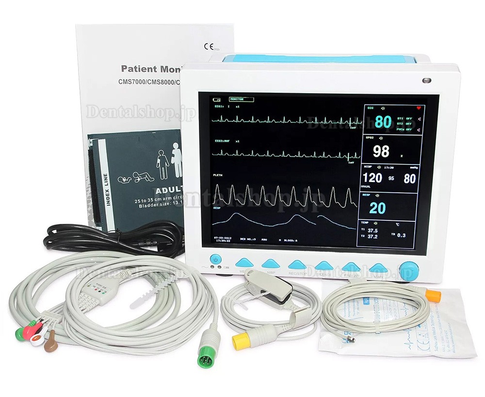 COMTEC® CMS8000患者モニタ心電図、APO2、NIBP、RESP,2-TEMP、PR機能搭載